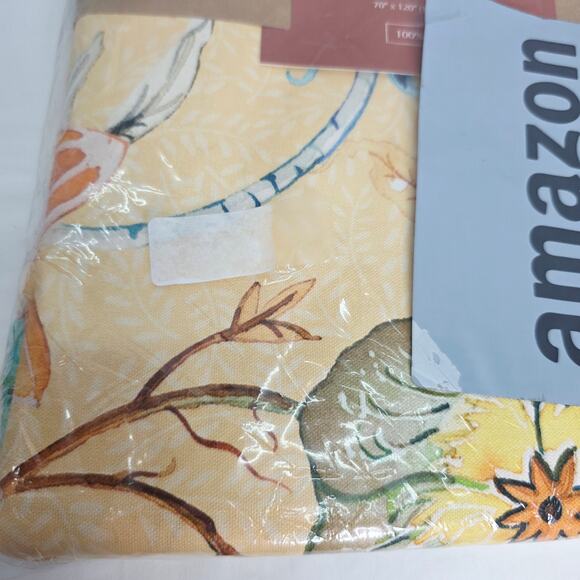 Maison d' Hermine Peach Floral Boho Rectangle Table Cloth 100% Cotton 70 x 120" - Picture 4 of 7